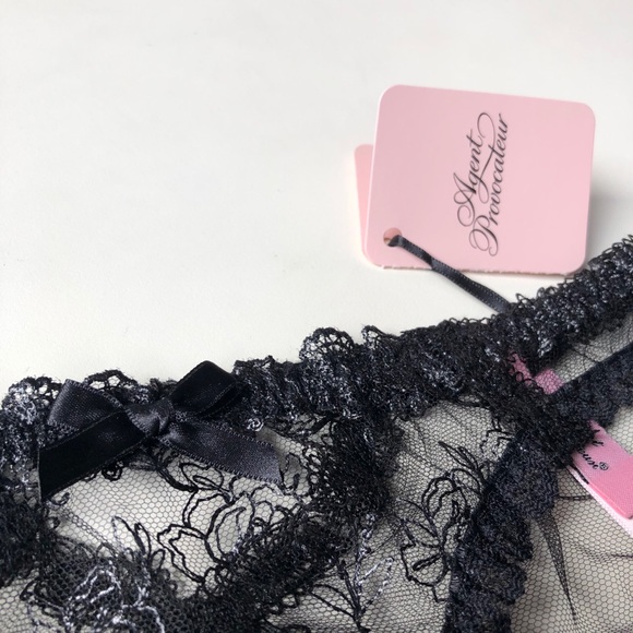 Agent Provocateur black floral lace Rosa brief underwear ouvert cut out - Picture 7 of 13